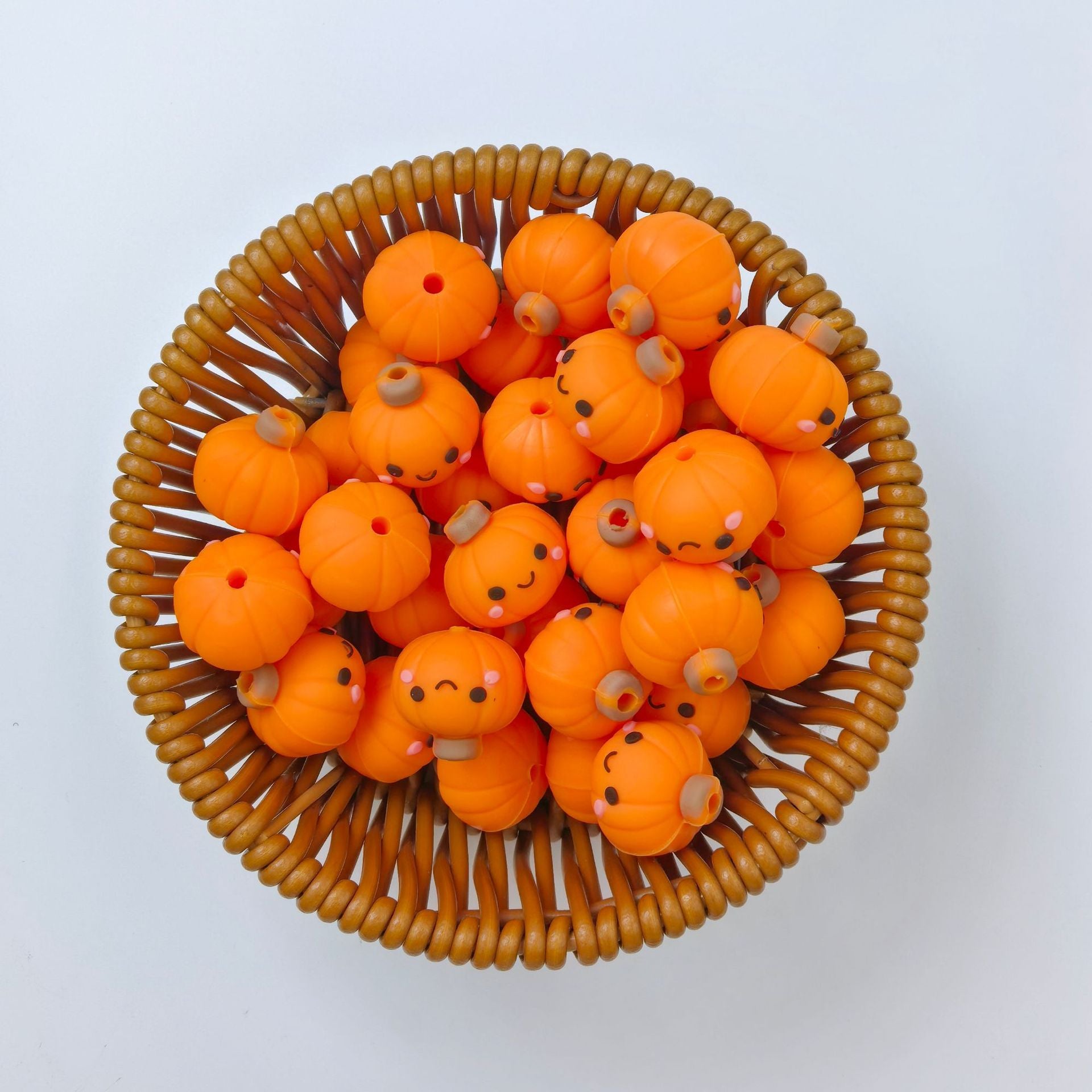 Wholesale 10pcs 3D Hot Sale Halloween Hot Sale Pumpkin Three-dimensional Silicone Cartoon DIY Beads